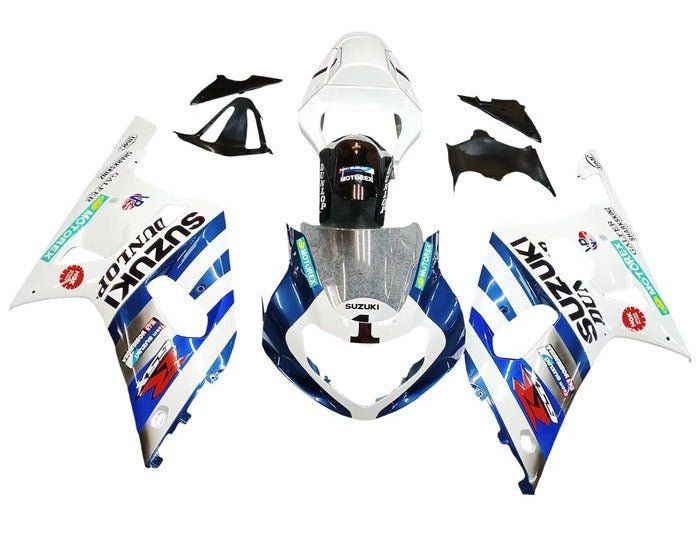 Suzuki GSXR 750 Fairings (2000-2003) White, Blue Stripes at KingsMotorcycleFairings.com