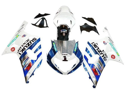 Suzuki GSXR 750 Fairings (2000-2003) White, Blue Stripes at KingsMotorcycleFairings.com