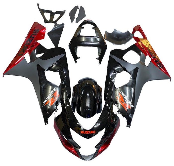 Suzuki GSXR750 Fairings (2004-2005) Black, Red, Matte Black at KingsMotorcycleFairings.com