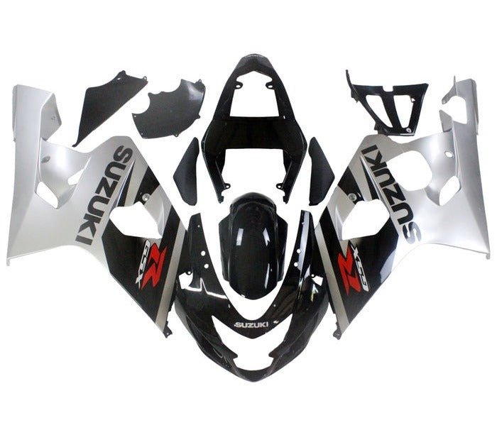 Suzuki GSXR750 Fairings (2004-2005) Black, Silver, Red at KingsMotorcycleFairings.com