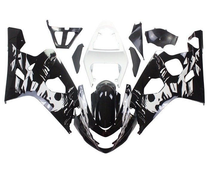 Suzuki GSXR750 Fairings (2004-2005) Black, White, Woman at KingsMotorcycleFairings.com 