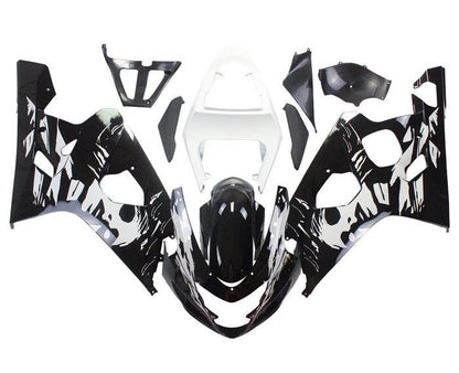 Suzuki GSXR750 Fairings (2004-2005) Black, White, Woman at KingsMotorcycleFairings.com 