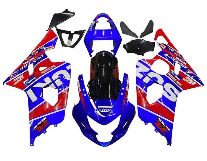 Suzuki GSXR750 Fairings (2004-2005) Blue, Red, White Stripe at KingsMotorcycleFairings.com