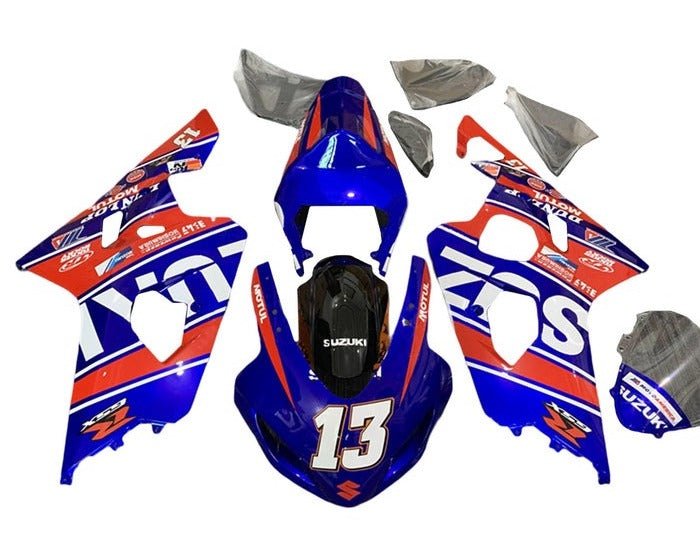 Suzuki GSXR750 Fairings (2004-2005) Blue, Red, White #13 at KingsMotorcycleFairings.com