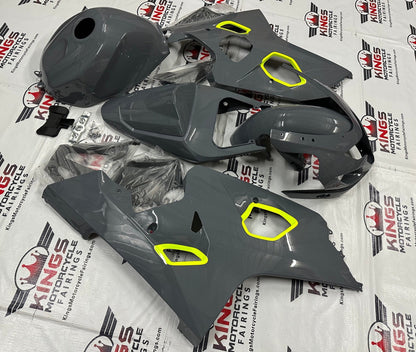 Suzuki GSXR750 Fairings (2004-2005) Nardo Gray, Neon Yellow KingsMotorcycleFairings.com