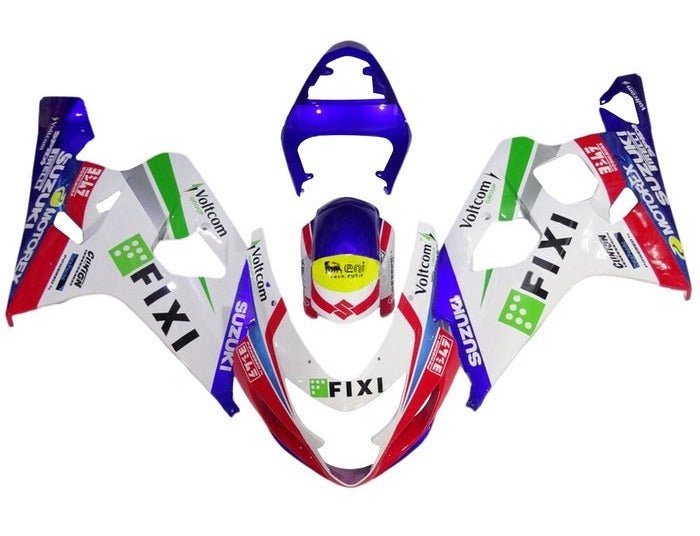 Suzuki GSXR750 Fairings (2004-2005) White Fixi from KingsMotorcycleFairings.com