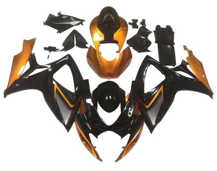 Suzuki GSXR 750 Fairings (2006-2007) Black, Copper Orange, Gray at KingsMotorcycleFairings.com