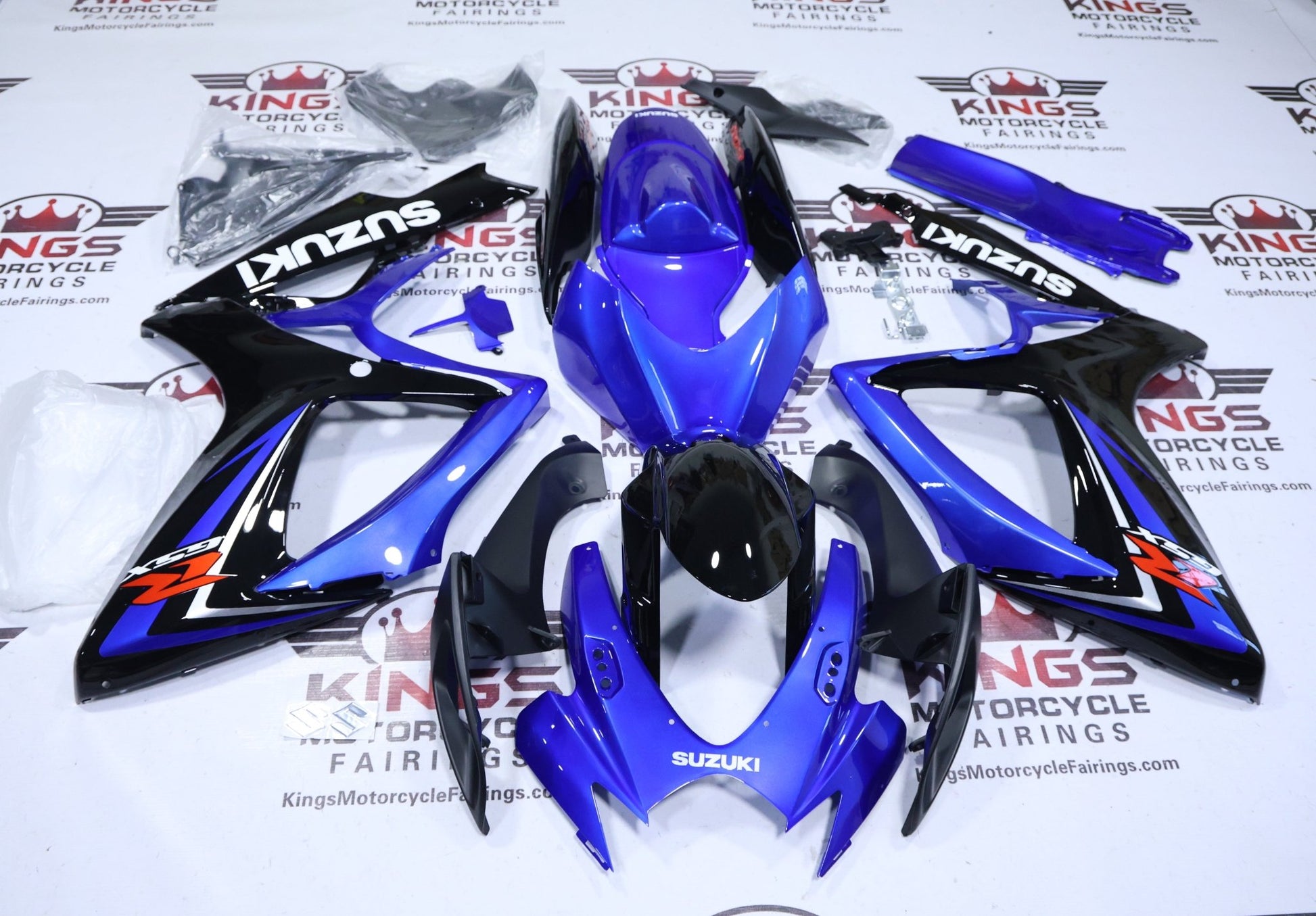 Suzuki GSXR750 Fairings (2006-2007) Blue Gloss, Black Gloss at KingsMotorcycleFairings.com