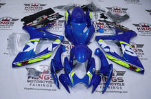 Suzuki GSXR750 Fairings (2006-2007) Blue, Yellow Neon, White at KingsMotorcycleFairings.com