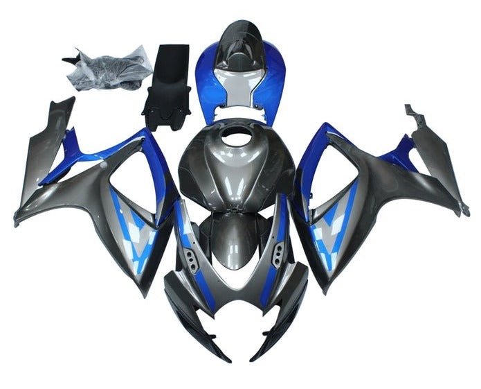 Suzuki GSXR 750 Fairings (2006-2007) Gray, Blue at KingsMotorcycleFairings.com