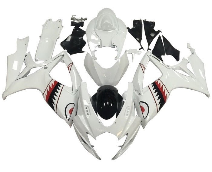 Suzuki GSXR 750 Fairings (2006-2007) White, Black, Red, Shark at KingsMotorcycleFairings.com