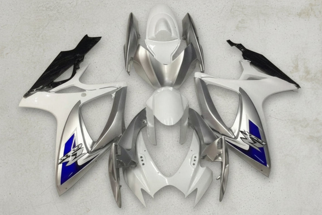 Suzuki GSXR 750 Fairings (2006-2007) White, Silver, Blue, Black at KingsMotorcycleFairings.com