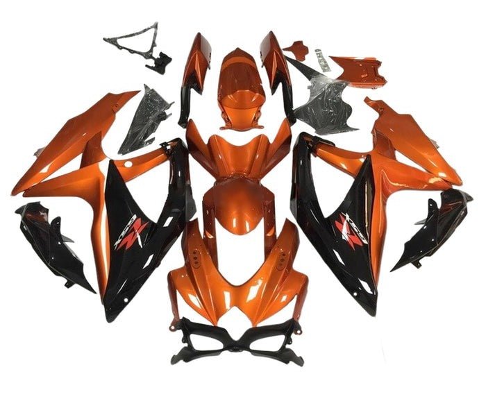 Suzuki GSXR 750 Fairings (2008-2010) Gloss Orange, Black at KingsMotorcycleFairings.com