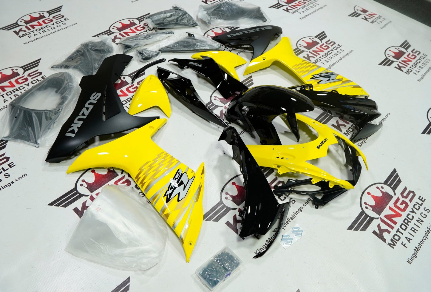 Suzuki GSXR750 Fairings (2011-2023) Yellow, Black, Silver, Matte Black at KingsMotorcycleFairings.com
