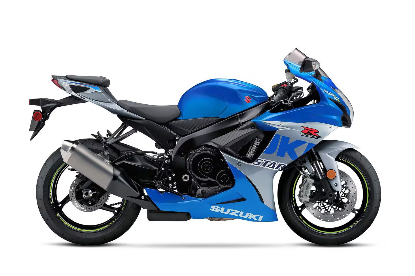 Suzuki GSXR750 Fairings (2011-2024) Blue Gloss, Silver at KingsMotorcycleFairings.com