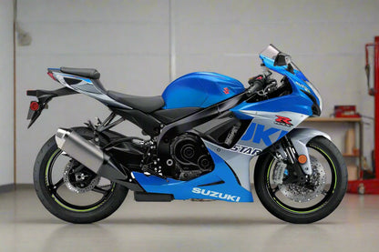 Suzuki GSXR750 Fairings (2011-2024) Blue Gloss, Silver from KingsMotorcycleFairings.com