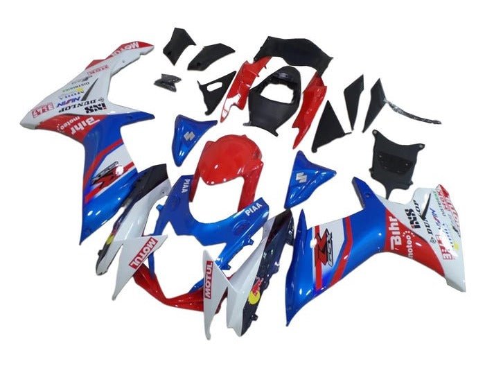 Suzuki GSXR750 Fairings (2011-2024) Blue, White, Red Motul at KingsMotorcycleFairings.com