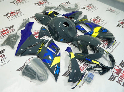 Suzuki GSXR 750 Fairings (2011-2024) Gray, Yellow, Blue at KingsMotorcycleFairings.com