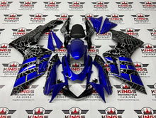 Suzuki GSXR 750 Fairings (2025-2026) Blue, Black, Silver Spider Web at KingsMotorcycleFairings.com