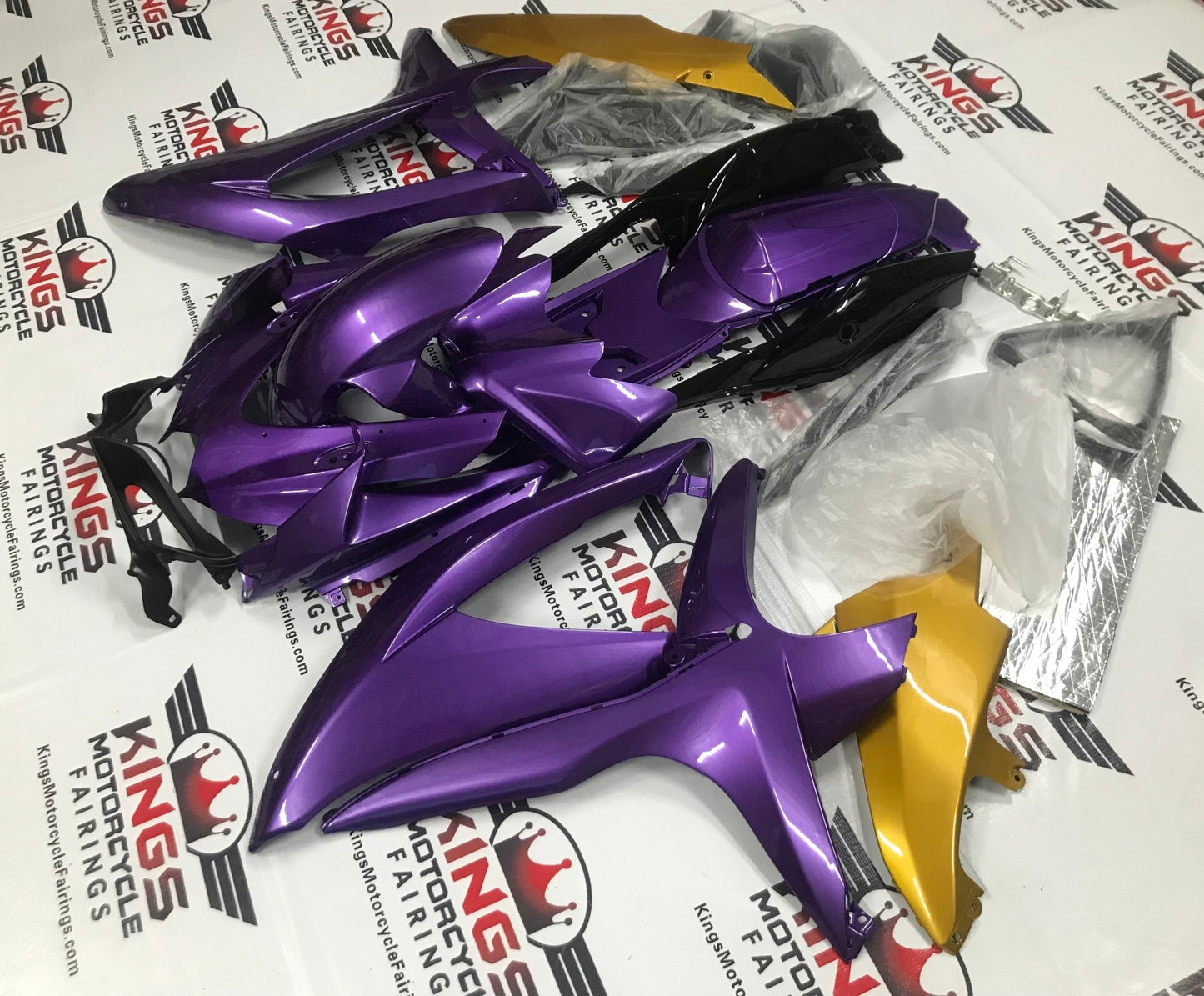 Suzuki GSXR750 (2008-2010) Purple, Gold & Black Fairings at KingsMotorcycleFairings.com