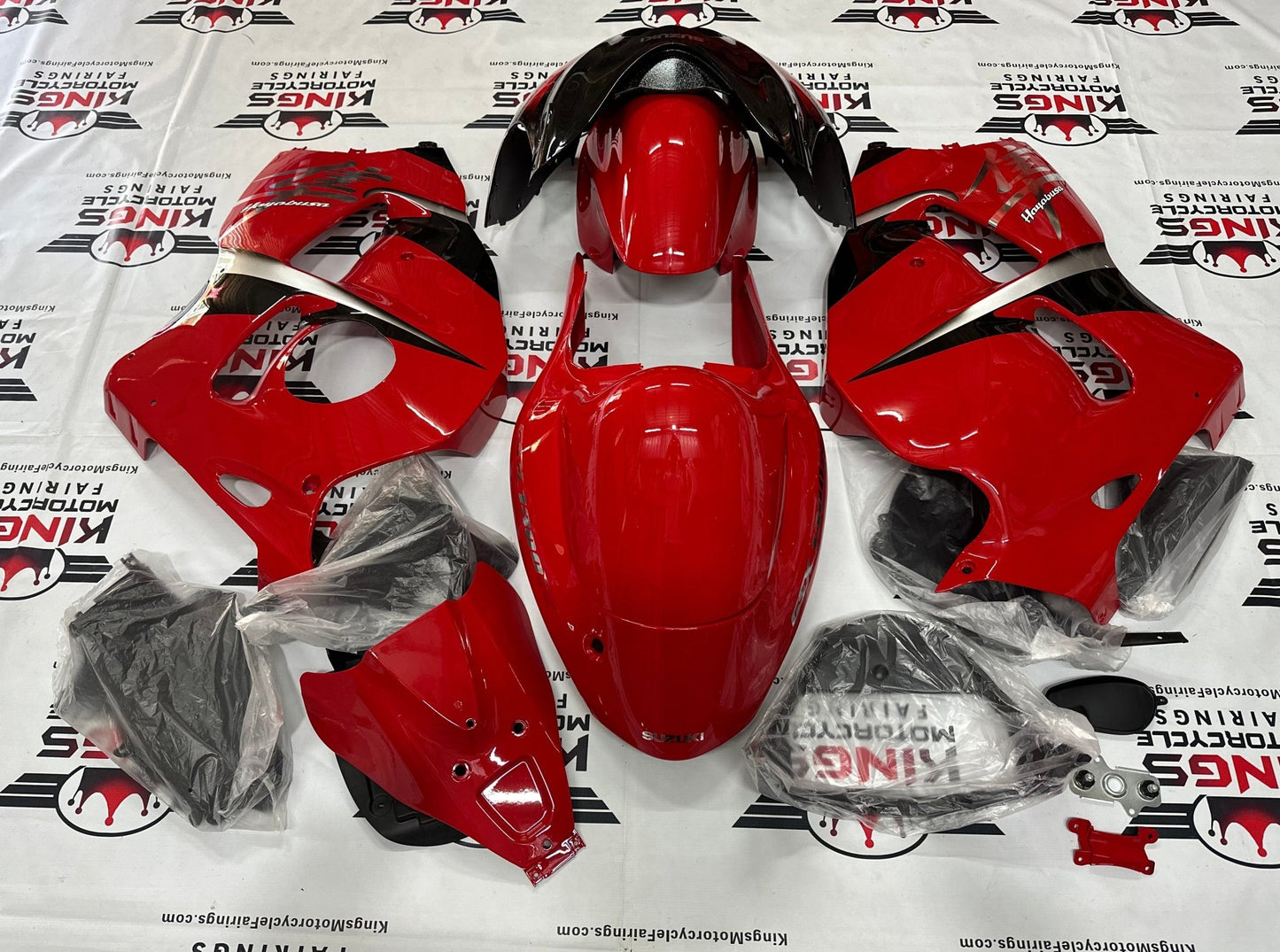Suzuki Hayabusa Fairing Kit (1999-2007) Red, Black, Silver at KingsMotorcycleFairings.com