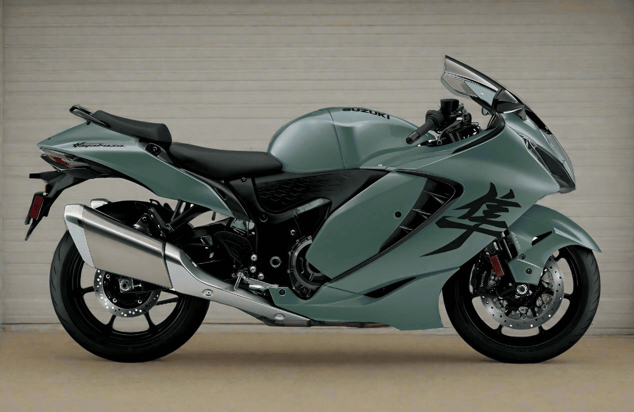 Suzuki Hayabusa Fairing Kit (2021-2025) Flat Green, Black at KingsMotorcycleFairings.com