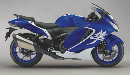Suzuki Hayabusa Fairing Kit (2021-2026) Blue Pearl, White at KingsMotorcycleFairings.com