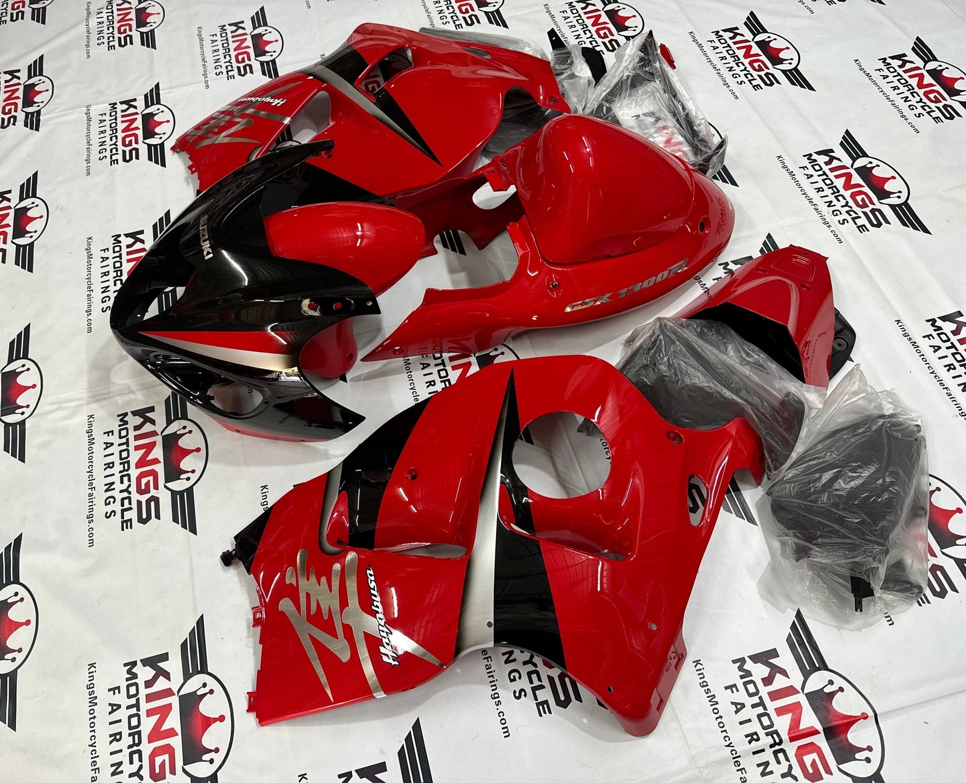 Suzuki Hayabusa Fairing Set (1999-2007) Red, Black, Silver at KingsMotorcycleFairings.com