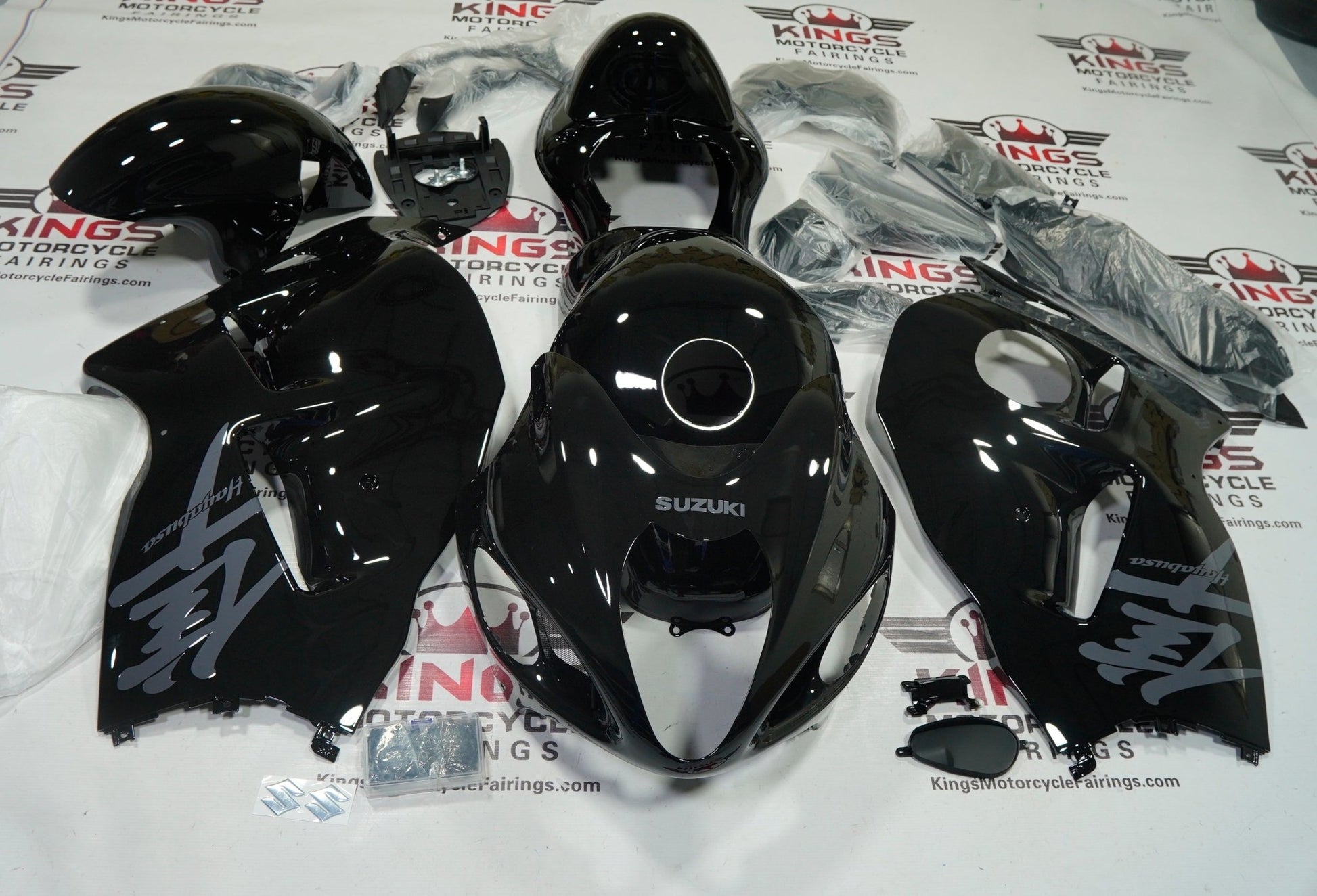 Suzuki Hayabusa Fairings (1999-2007) Black, Gray from KingsMotorcycleFairings.com