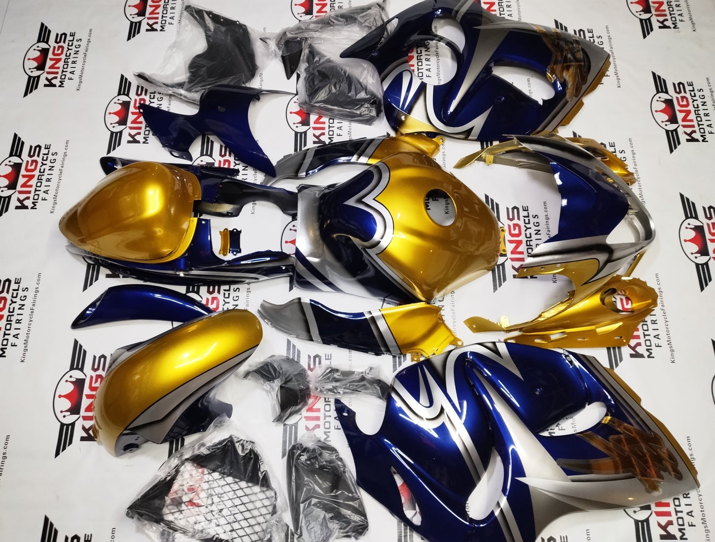 Suzuki Hayabusa Fairings (2008-2020) Gold, Navy Blue, Silver Special Edition from KingsMotorcycleFairings.com
