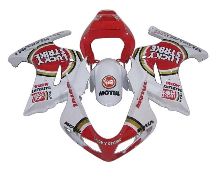 Suzuki SV650 Fairings (2003-2013) White, Red, Lucky Strike at KingsMotorcycleFairings.com