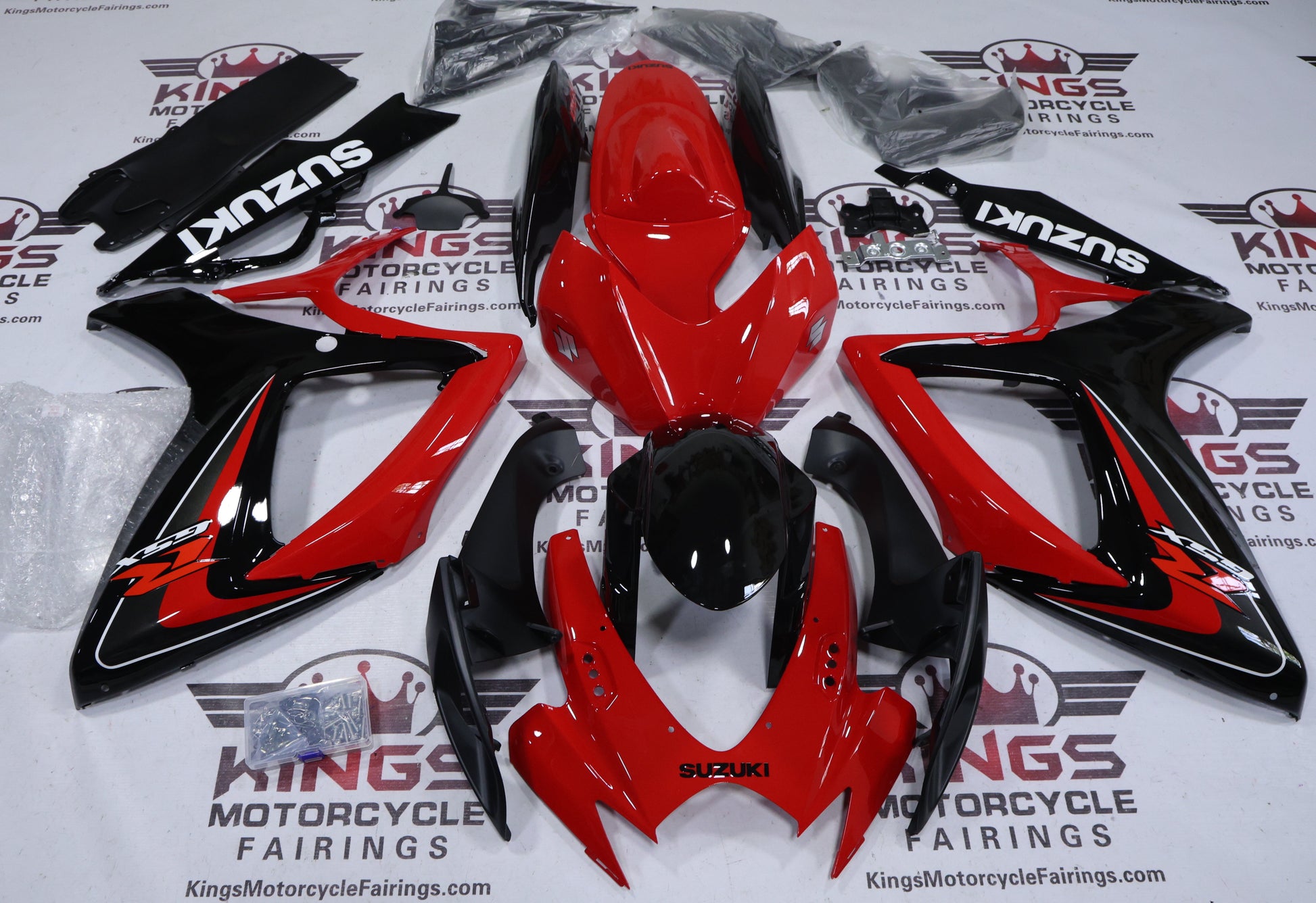 Suzuki GSX-R600 Fairings (2006-2007) Red, Black, White, Dark Gray at KingsMotorcycleFairings.com