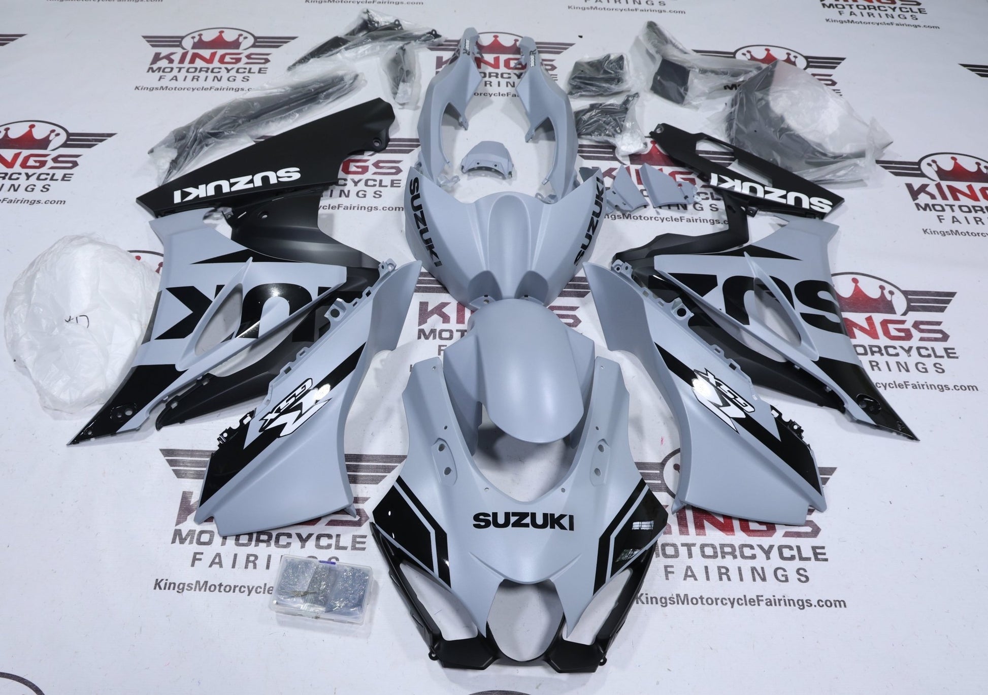 Suzuki GSXR1000 Fairing Kit (2017-2025) Matte Blue Gray at KingsMotorcycleFairings.com