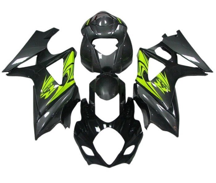 Suzuki GSXR1000 Fairings (2005-2006) Black, Gray, Neon Yellow at KingsMotorcycleFairings.com