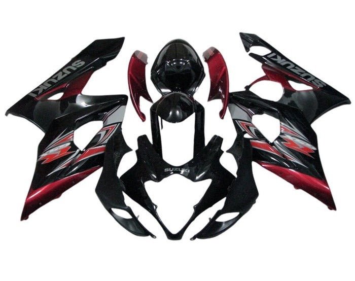 Suzuki GSXR1000 Fairings (2005-2006) Black, Red, Silver at KingsMotorcycleFairings.com