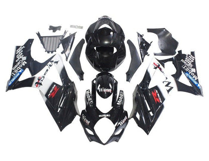 Suzuki GSXR1000 Fairings (2005-2006) Black, White, West at KingsMotorcycleFairings.com