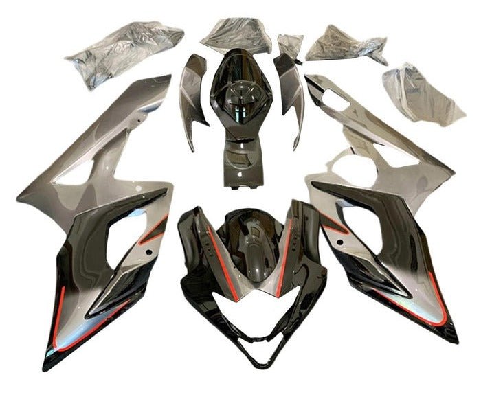 Suzuki GSXR1000 Fairings (2005-2006) Silver, Black, Red Stripe at KingsMotorcycleFairings.com
