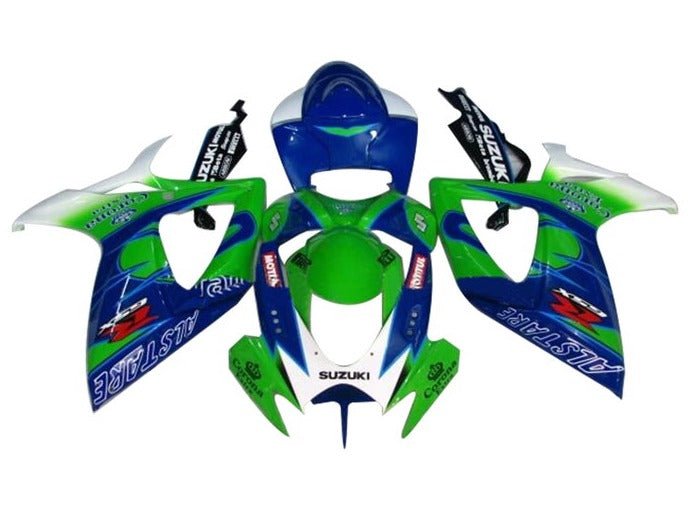 Suzuki GSXR600 Fairing Kit (2006-2007) Green, Blue, White Alstare at KingsMotorcycleFairings.com