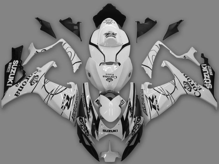 Suzuki GSXR600 Fairing Kit (2006-2007) White, Black Alstare at KingsMotorcycleFairings.com