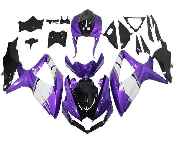Suzuki GSXR600 Fairing Kit (2008-2010) Purple, White, Black at KingsMotorcycleFairings.com