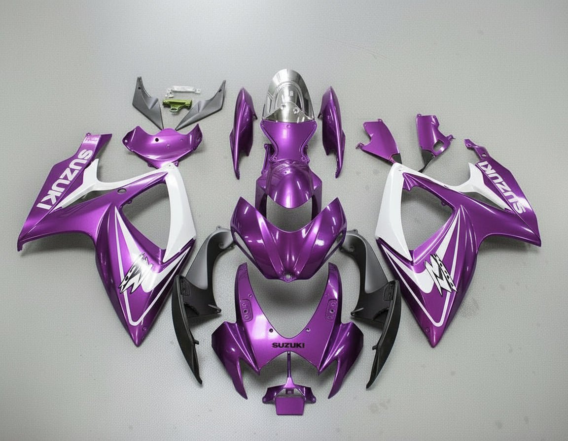 Suzuki GSXR600 Fairings (2006-2007) Purple, White at KingsMotorcycleFairings.com