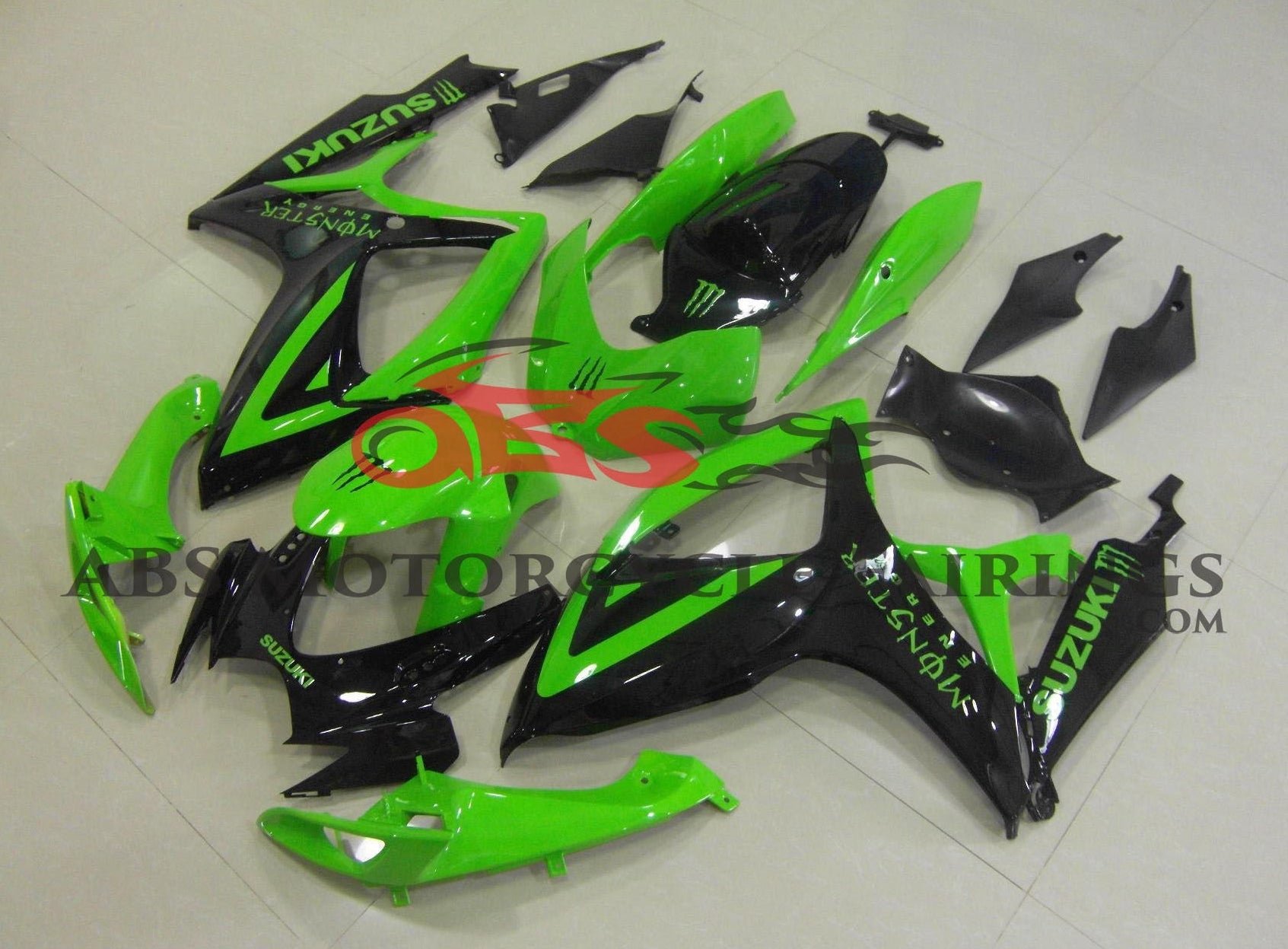Suzuki GSXR750 Fairing Kit (2006-2007) Green, Black Monster at KingsMotorcycleFairings.com