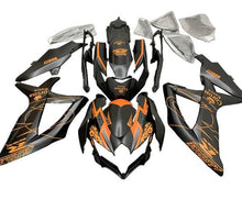Suzuki GSXR750 Fairing Kit (2008-2010) Matte Black, Orange Corona at KingsMotorcycleFairings.com