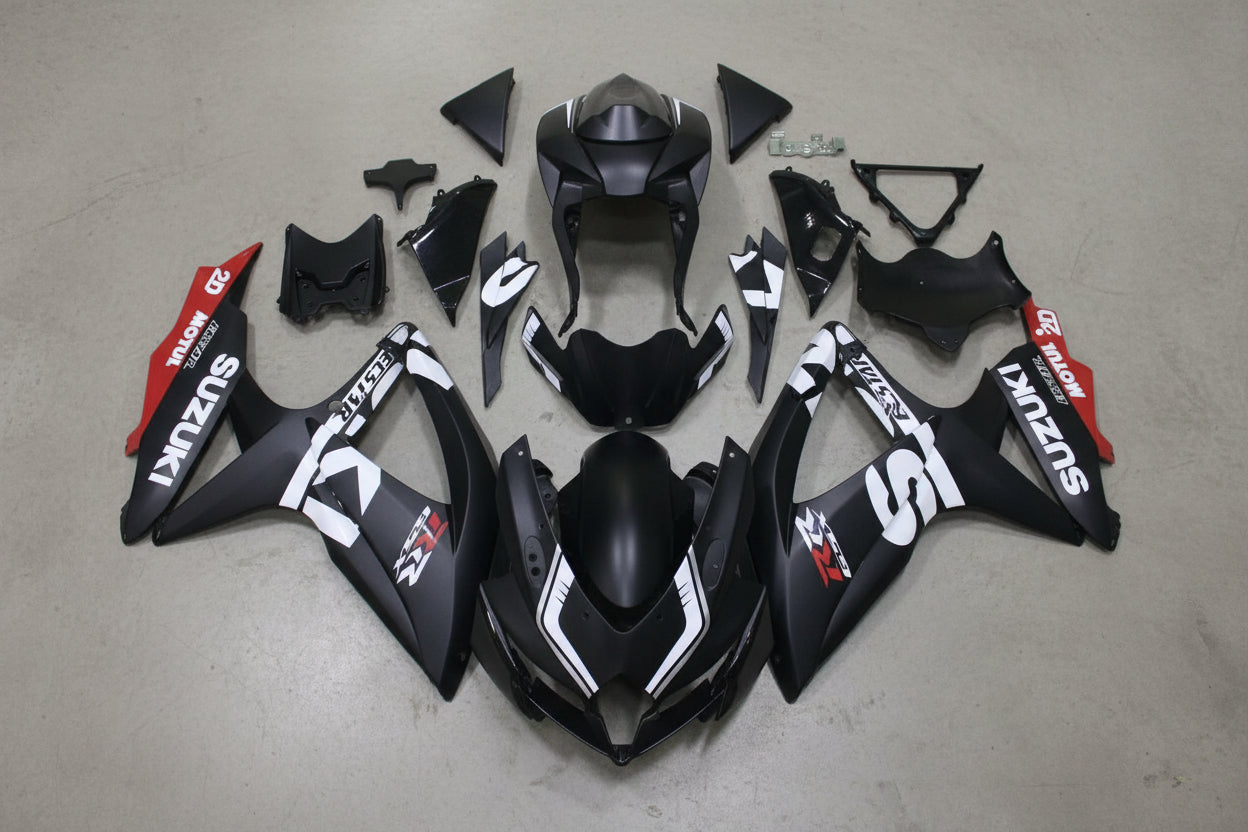 Suzuki GSXR750 Fairing Kit (2008-2010) Matte Black, White, Red at KingsMotorcycleFairings.com