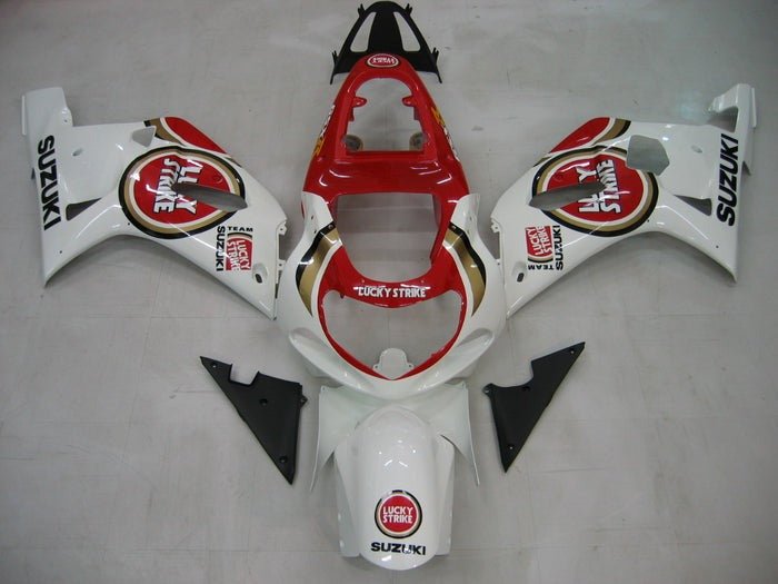 Suzuki GSXR 1000 Fairing Kit (2000-2002) Red, White Lucky Strike at KingsMotorcycleFairings.com