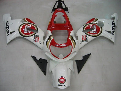 Suzuki GSXR 1000 Fairing Kit (2000-2002) Red, White Lucky Strike at KingsMotorcycleFairings.com