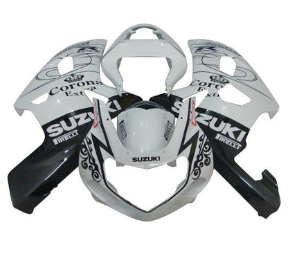 Suzuki GSXR 1000 Fairing Kit (2000-2002) White, Black Tribal at KingsMotorcycleFairings.com