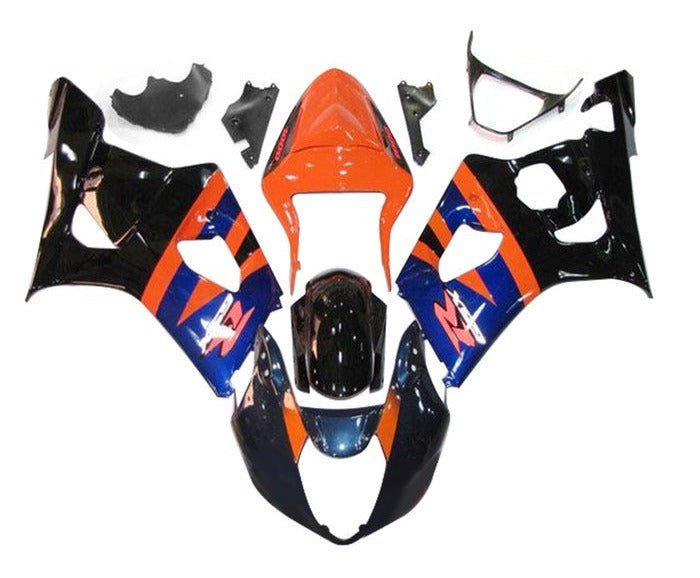 Suzuki GSXR 1000 Fairings (2003-2004) Black, Orange, Blue at KingsMotorcycleFairings.com