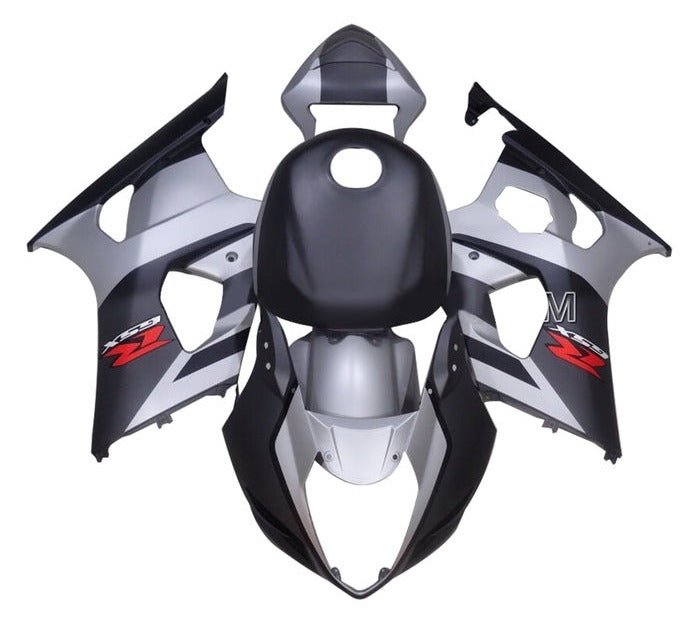Suzuki GSXR 1000 Fairings (2003-2004) Matte Black, Silver, Gray at KingsMotorcycleFairings.com