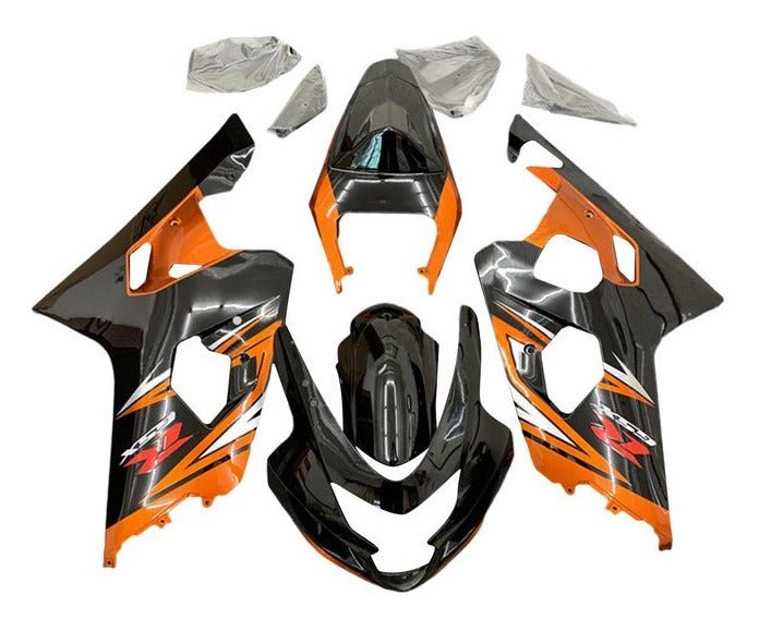 Suzuki GSXR 600 Fairing Kit (2004-2005) Black, Orange, Silver at KingsMotorcycleFairings.com